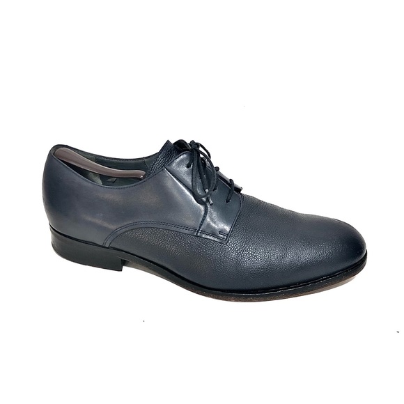 LANVIN Navy Blue Leather Derby main image 7